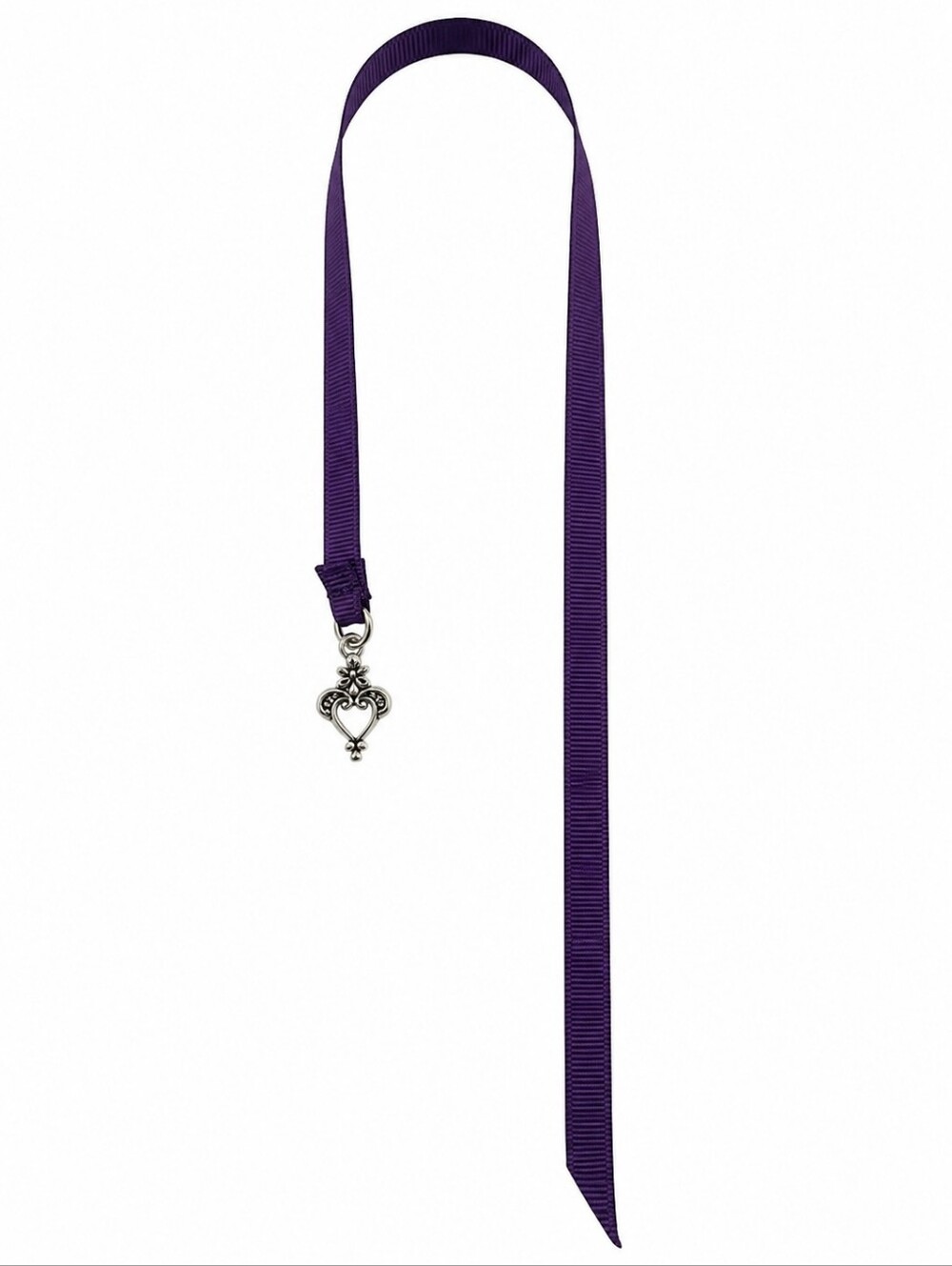 5/$25 Purple Ribbon Heart Charm Bookmark